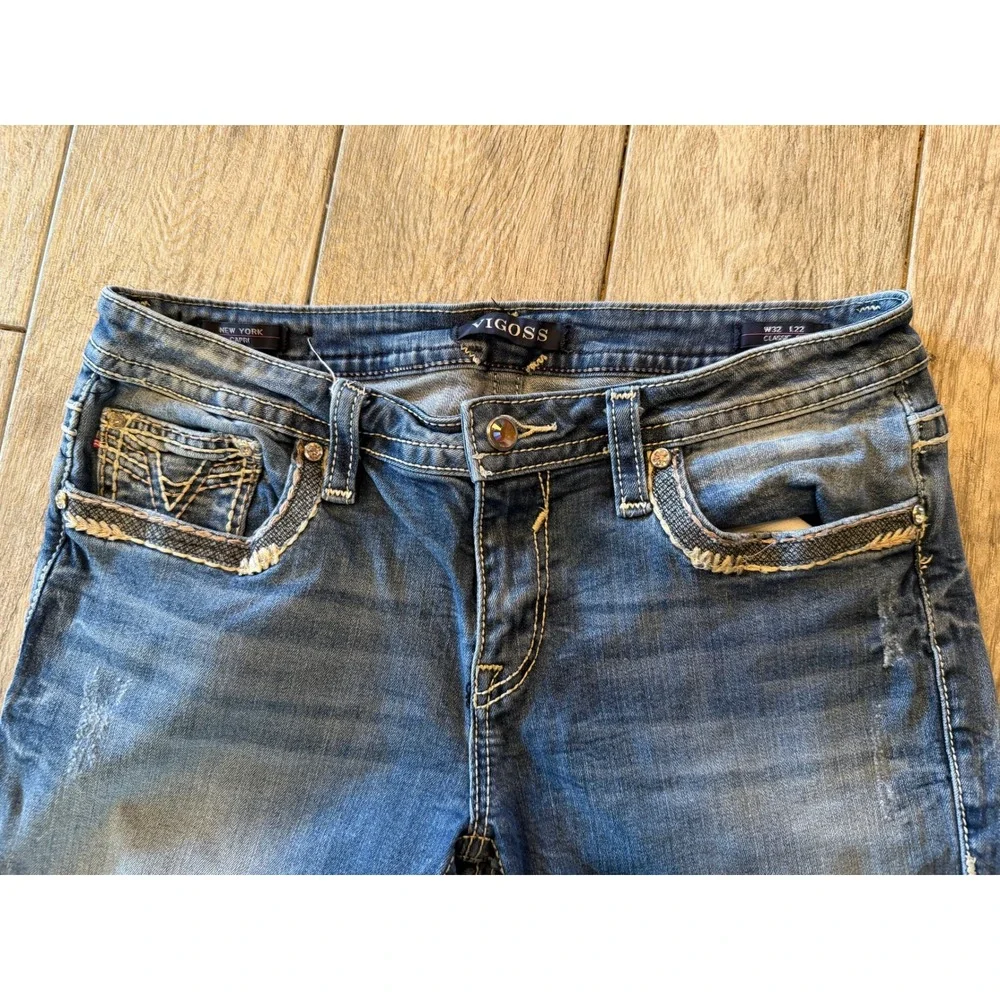 Vigoss Denim Capri Jeans New York Capris Cropped W32 L22 Classic 32 x 22 Cropped - Picture 7 of 13